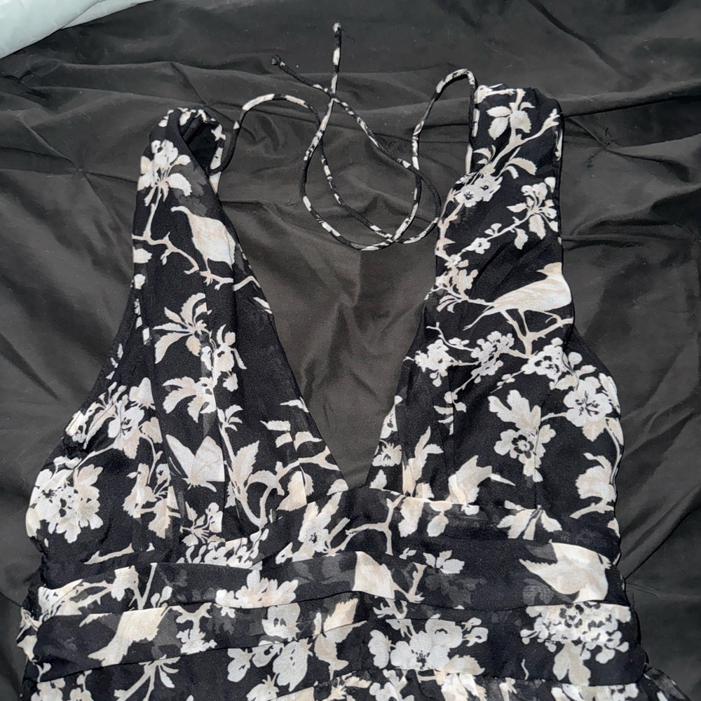 Floral Black and White Dress Abercrombie and Fitch - Picture 3 of 5